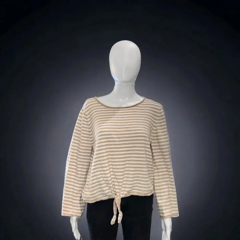 J. Crew Striped,‎ Tie Front, Boatneck Sweater / Shirt